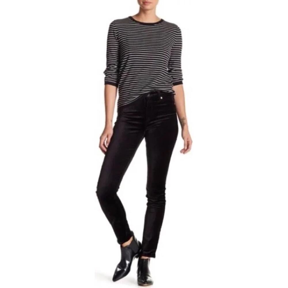 NWT Seven7 black velvet skinny jeans faux suede sz 4 career grunge thrasher NEW